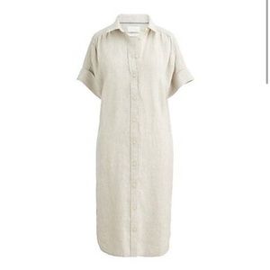 J. Crew relaxed short sleeve Baird McNutt Irish linen shirt dress
